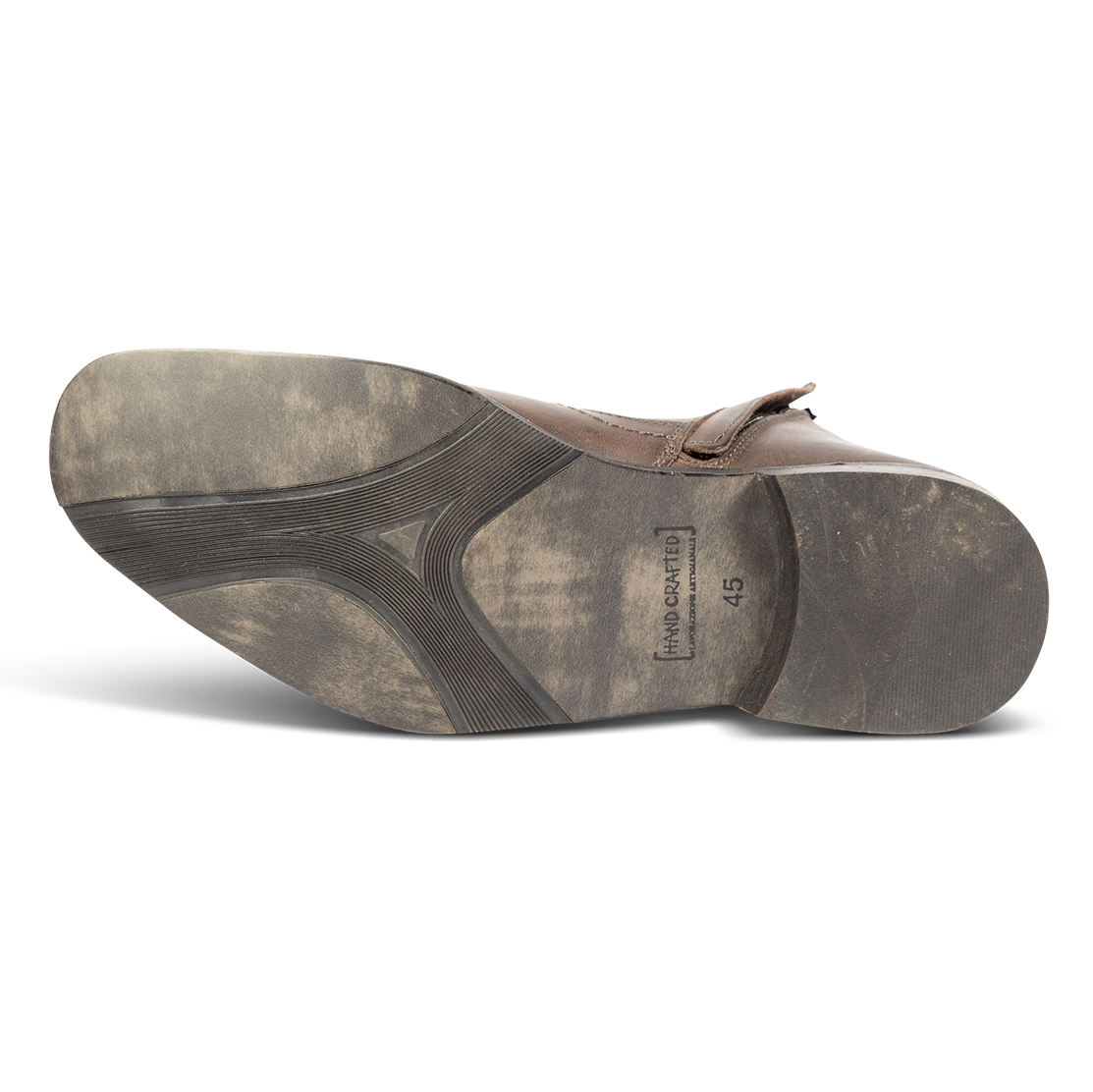 Tread sole imprinted with FREEBIRD on men's Twist grey ankle boot