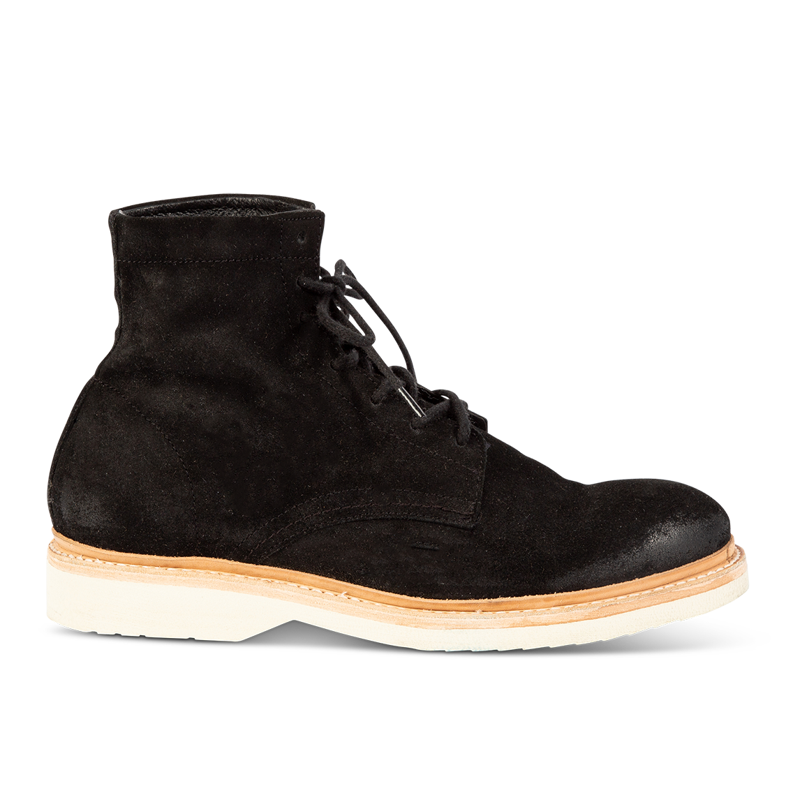 FREEBIRD men's Wheeler black suede shoe with adjustable front lacing and soft sole