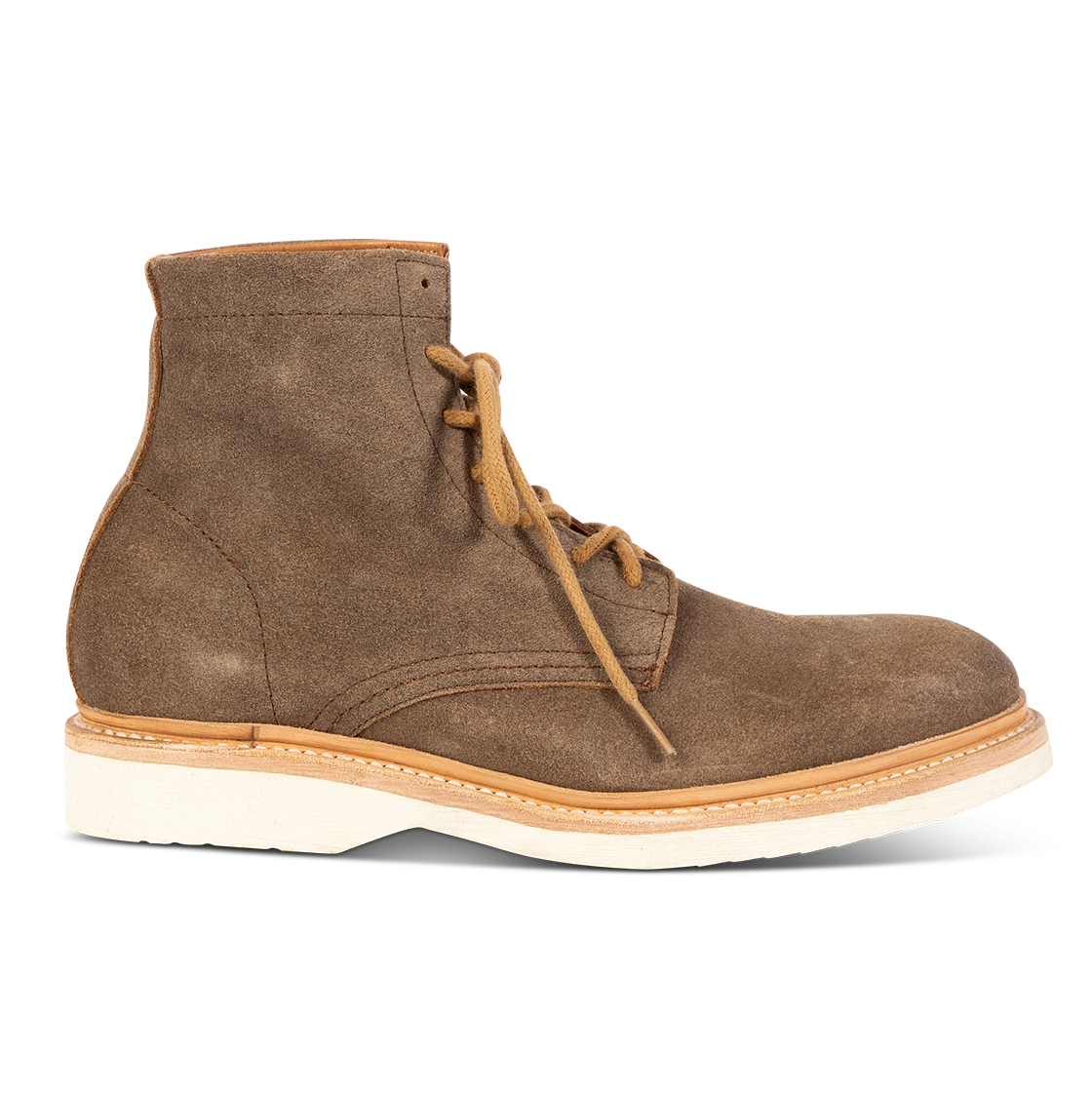 FREEBIRD men's Wheeler taupe suede shoe with adjustable front lacing and soft sole