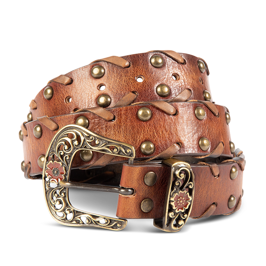 Bke Embroidered Western Belt - Brown X-Small, Women's