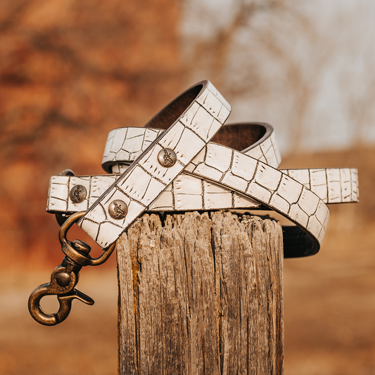 Dog Leash - White Croco