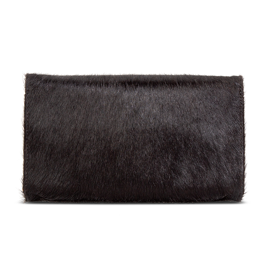 Back view of FREEBIRD Lola black clutch