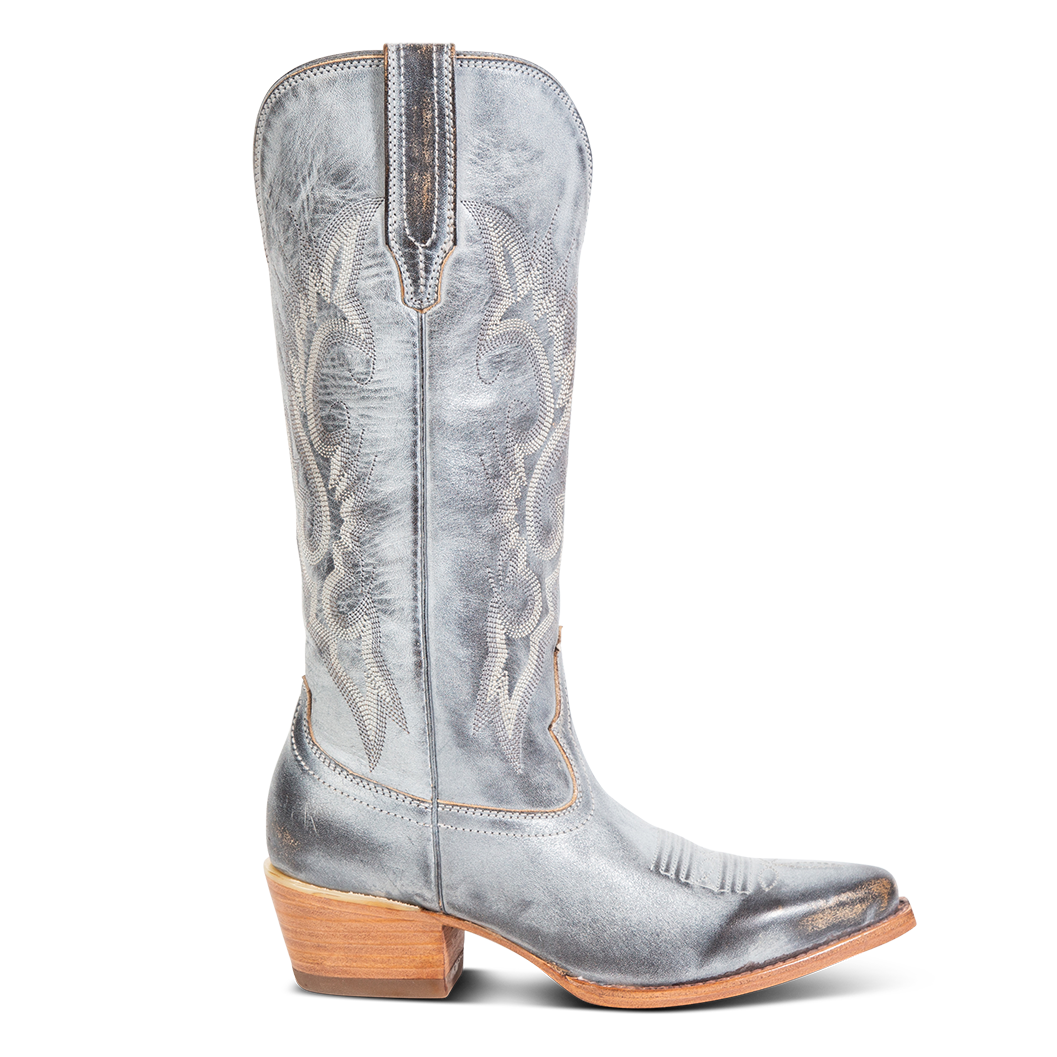 FREEBIRD women's Woodland ice leather cowboy boot with stitch detailing and snip toe construction