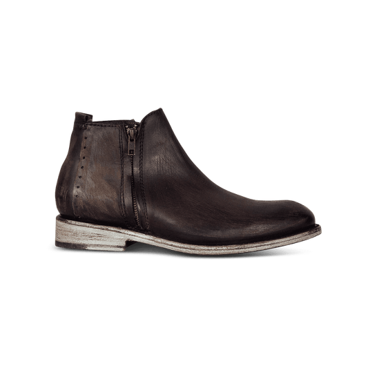 FREEBIRD men's Milo dark brown boot with an outside and inside zip closure detail