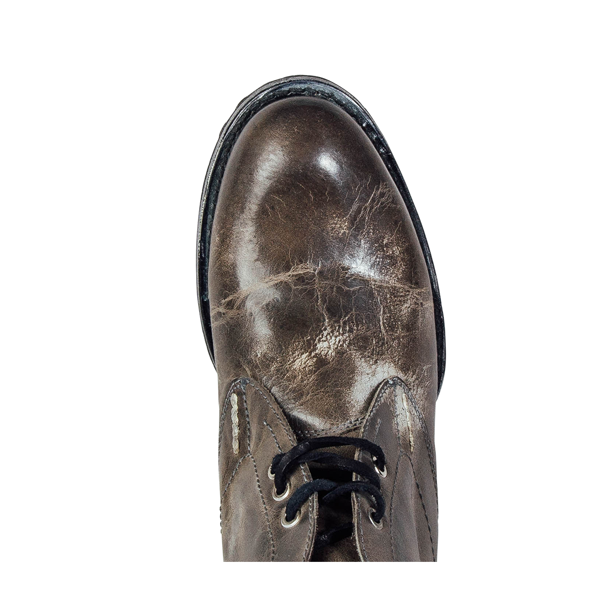 Top view showing leather construction on FREEBIRD men's Knight stone boot