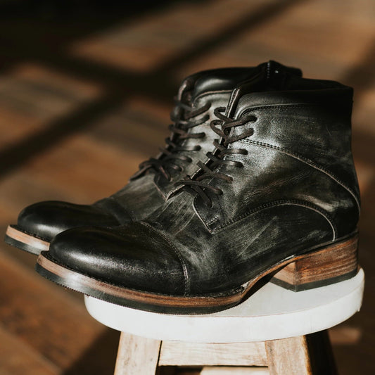 FREEBIRD men's Ace black leather lace up boot